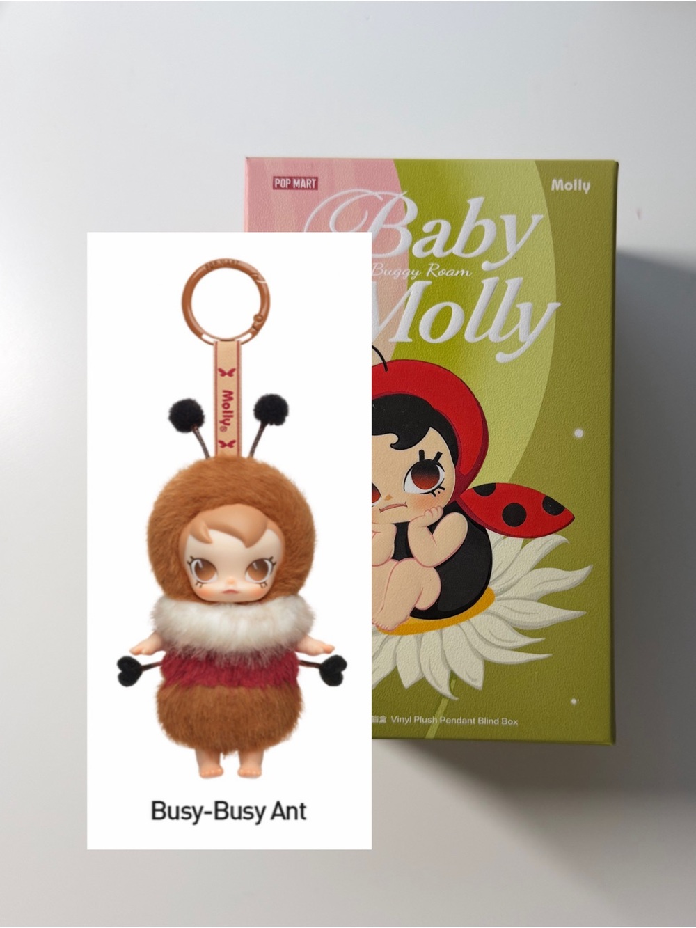 Pop Mart Baby Molly Buggy Roam Busy Busy Ant Plush Pendant Keychain Blind Box